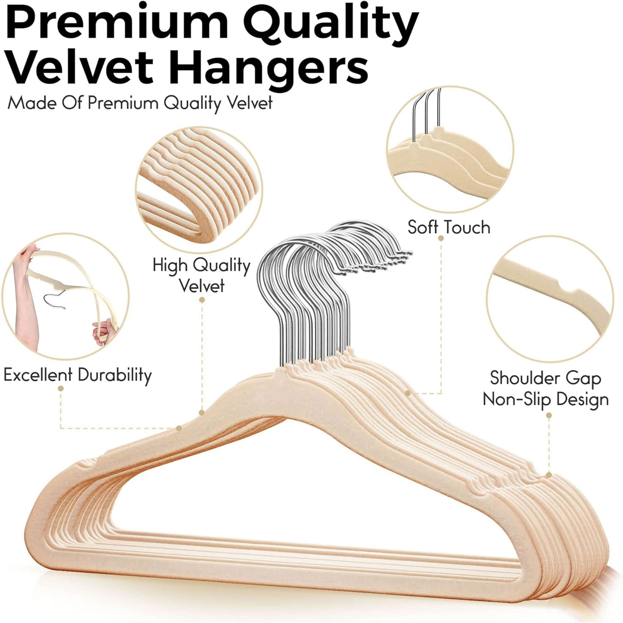 "10-Piece Aluminum Alloy Clothes Hanger Set – Non-Slip Golden Rack"