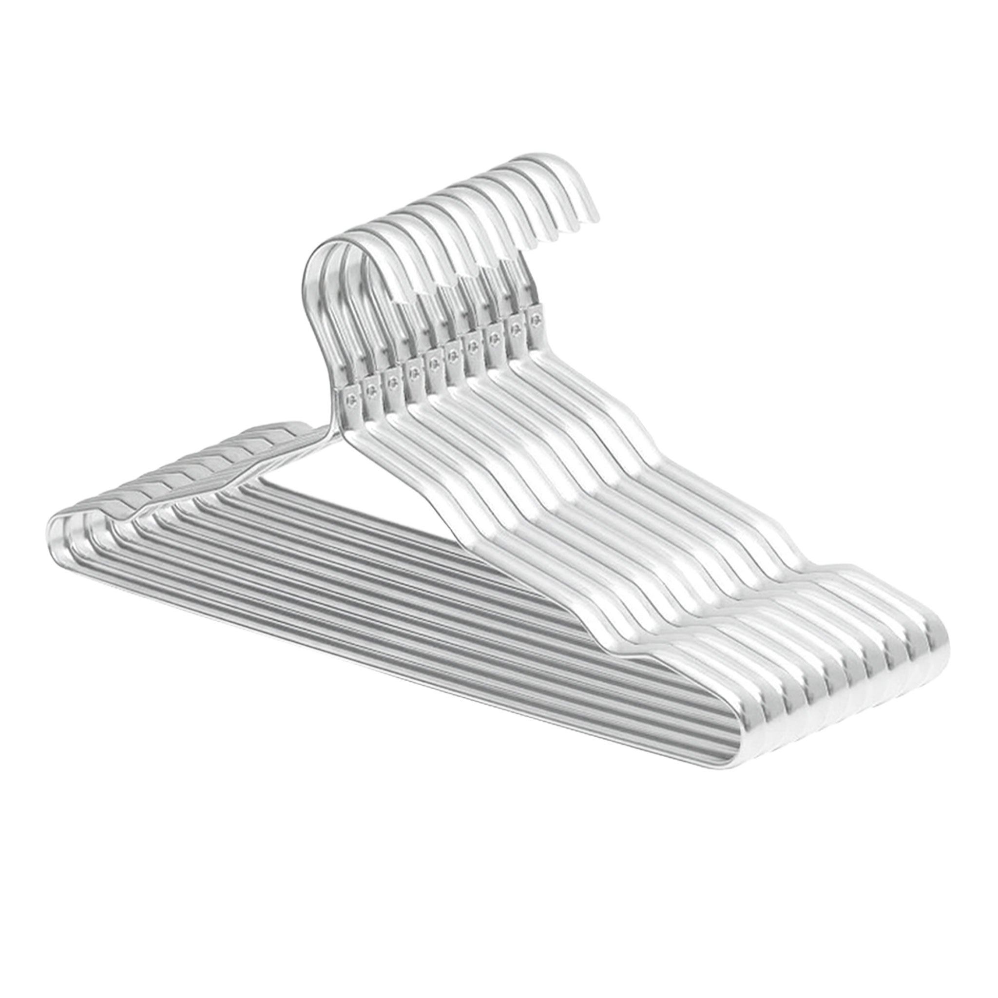 "10-Piece Aluminum Alloy Clothes Hanger Set – Non-Slip Golden Rack"