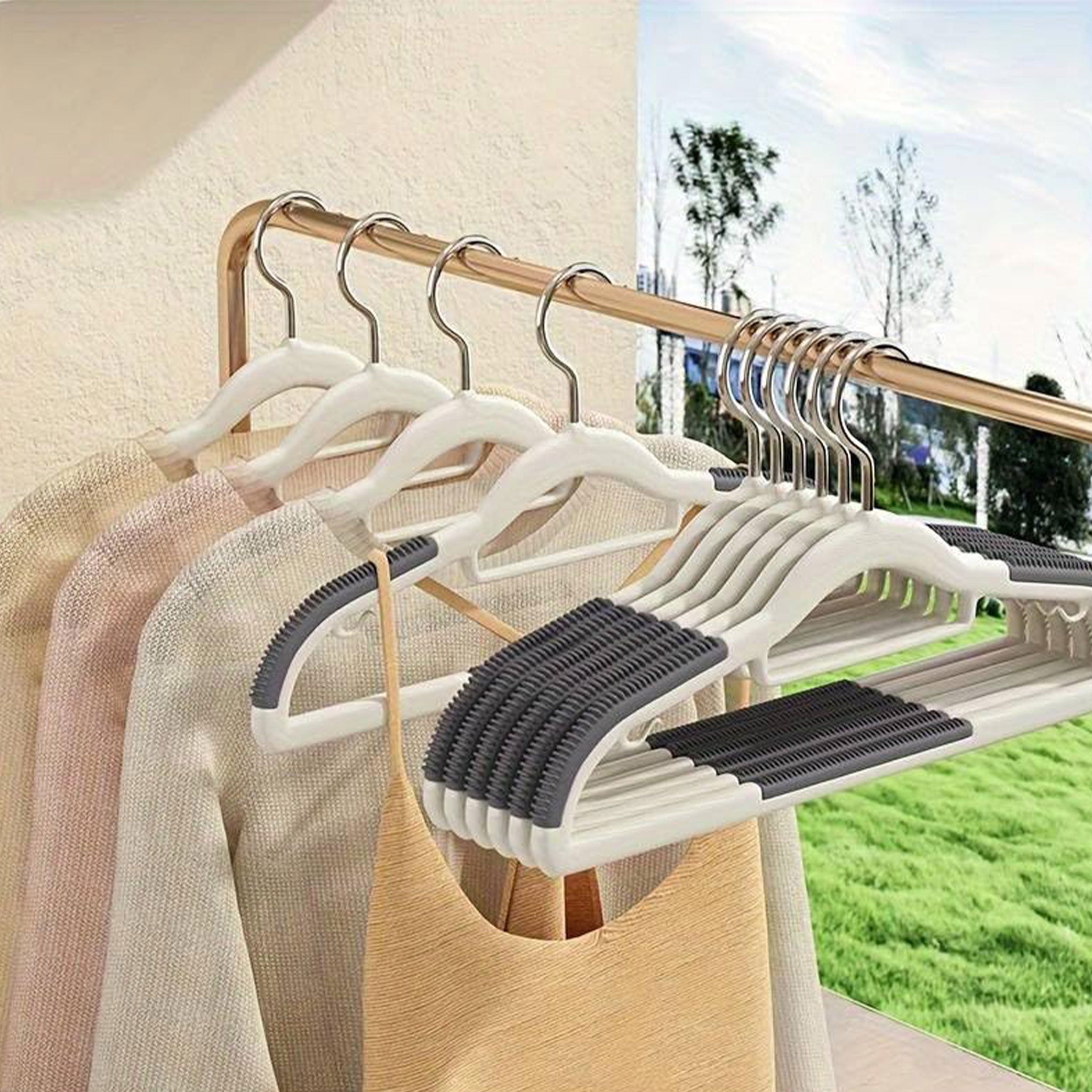 "10-Piece Non-Slip Clothes Hanger Set – No-Trace Storage Solution"