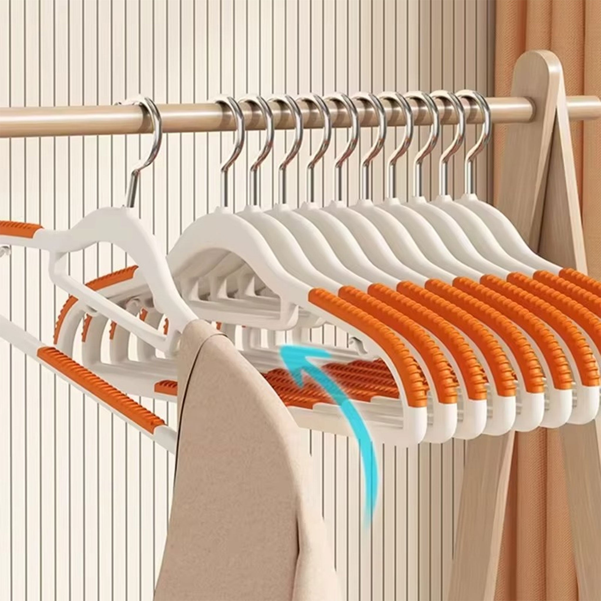 "10-Piece Non-Slip Clothes Hanger Set – No-Trace Storage Solution"