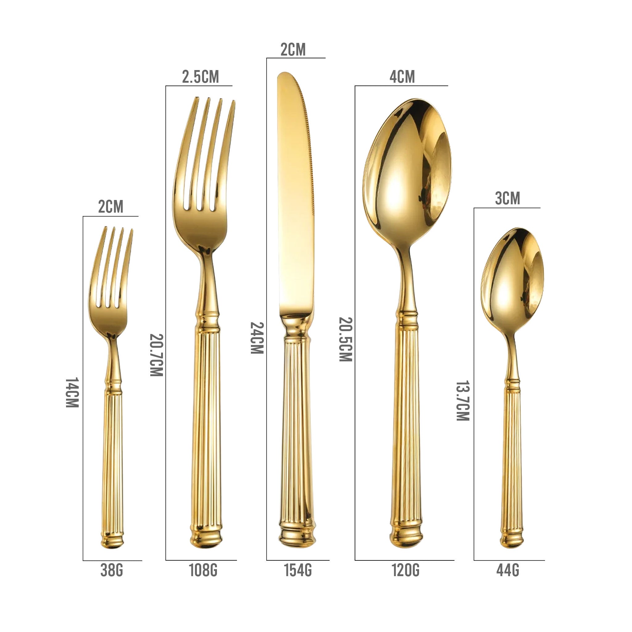 304 Stainless Steel Roman Column Flatware Set