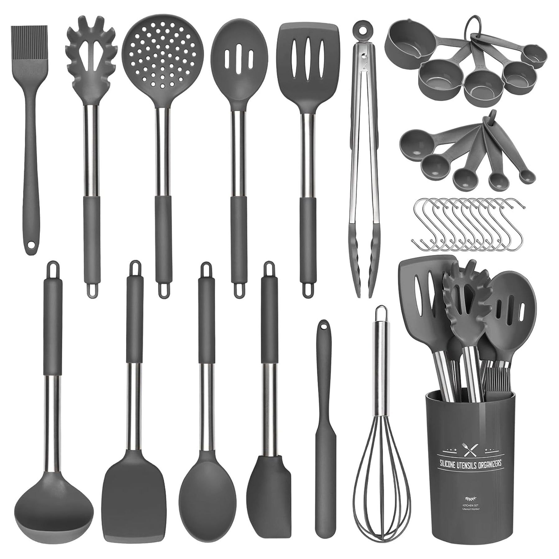 33-Piece Silicone Kitchen Utensils Set – Non-Stick Cooking Tools