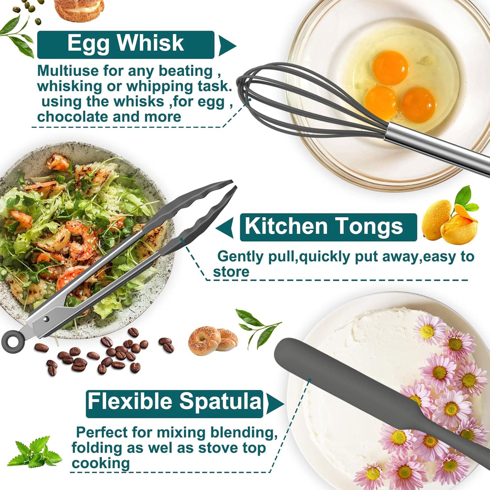 33-Piece Silicone Kitchen Utensils Set – Non-Stick Cooking Tools