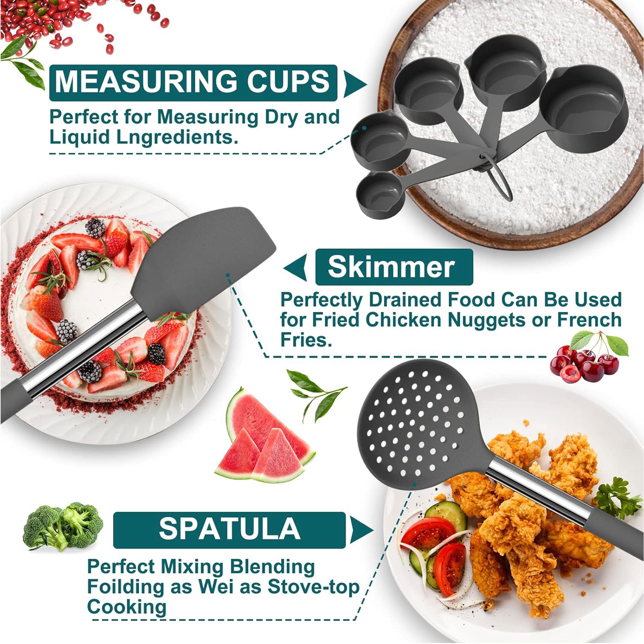 33-Piece Silicone Kitchen Utensils Set – Non-Stick Cooking Tools