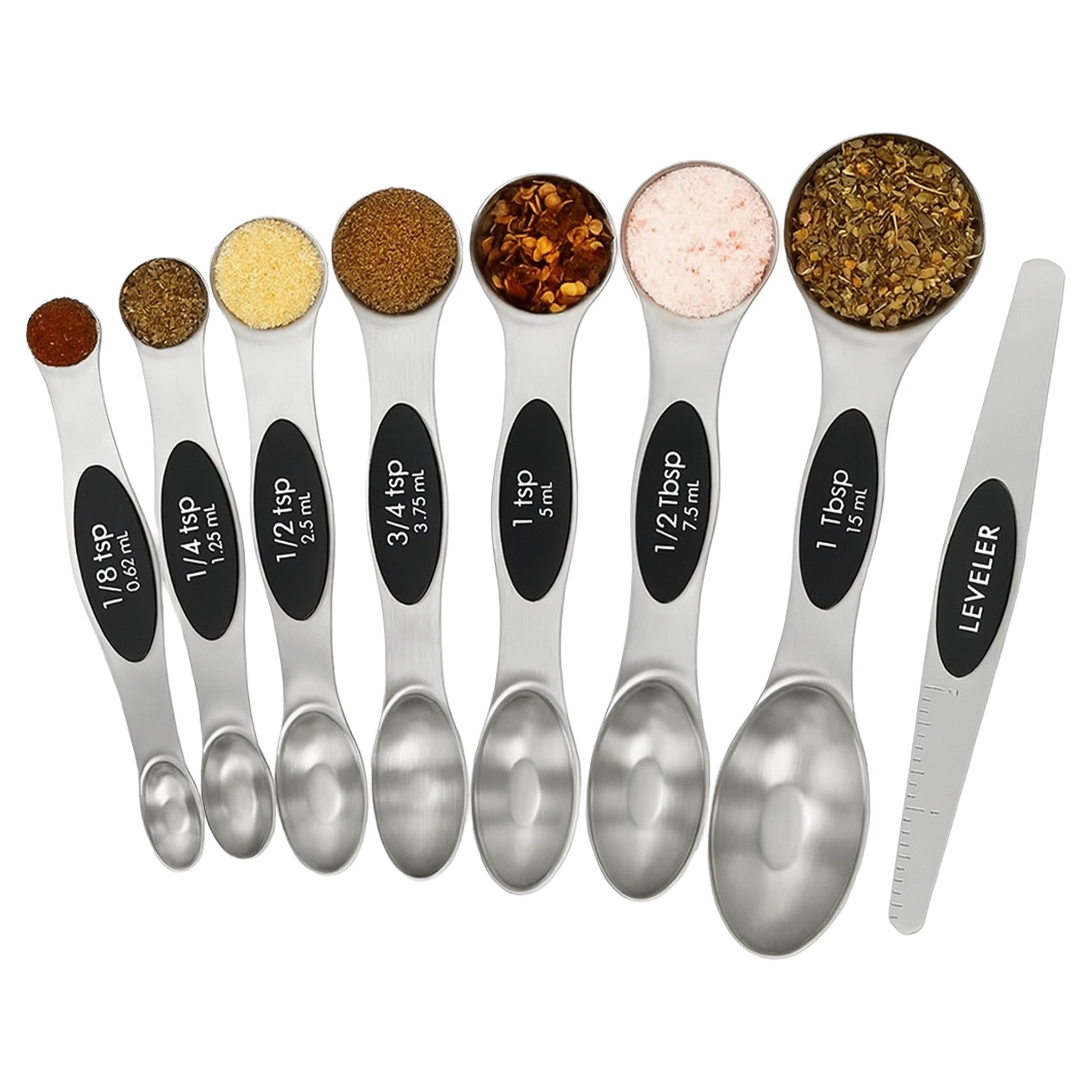 8-Piece Dual-Sided Magnetic Measuring Spoons Set