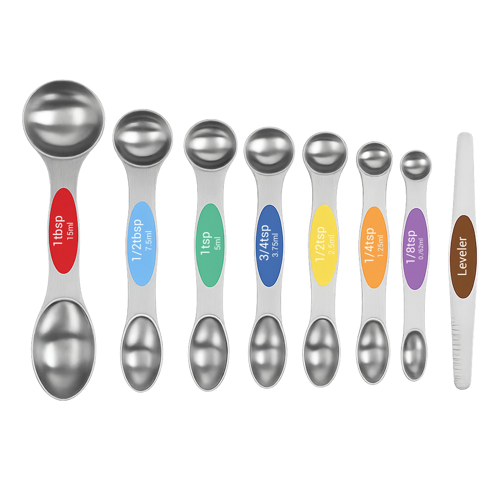 8-Piece Dual-Sided Magnetic Measuring Spoons Set