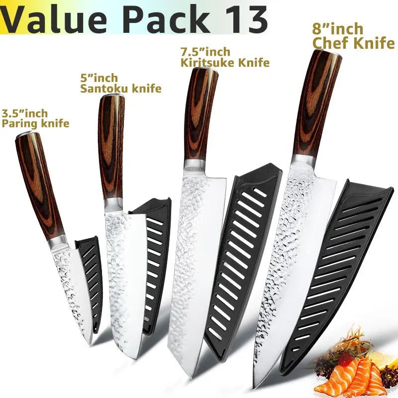 Kitchen Knife 8 inch Professional Japanese Chef Knives 7CR17 440C High Carbon Stainless Steel Meat Cleaver Slicer Santoku Knife
