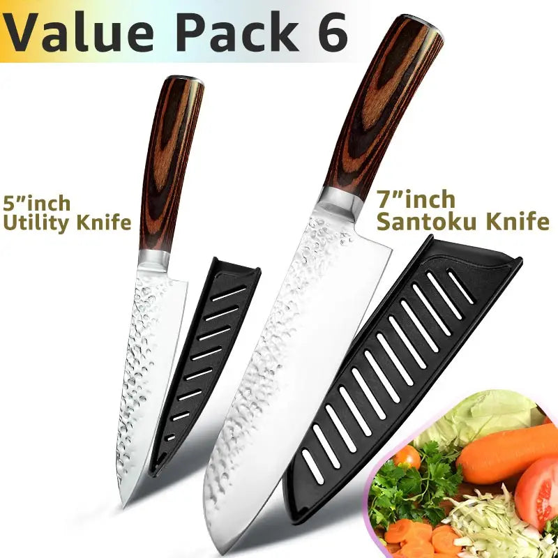 Kitchen Knife 8 inch Professional Japanese Chef Knives 7CR17 440C High Carbon Stainless Steel Meat Cleaver Slicer Santoku Knife
