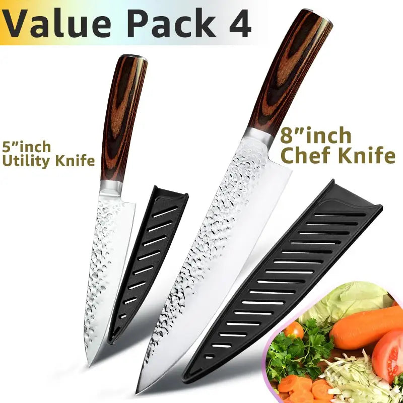 Kitchen Knife 8 inch Professional Japanese Chef Knives 7CR17 440C High Carbon Stainless Steel Meat Cleaver Slicer Santoku Knife