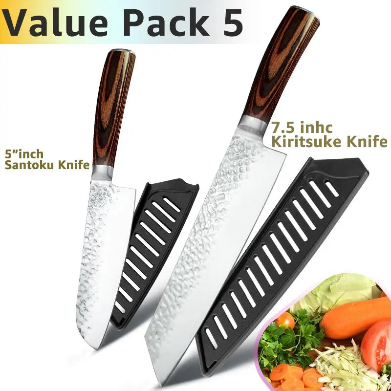 Kitchen Knife 8 inch Professional Japanese Chef Knives 7CR17 440C High Carbon Stainless Steel Meat Cleaver Slicer Santoku Knife