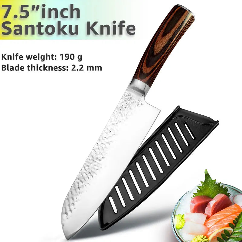 Kitchen Knife 8 inch Professional Japanese Chef Knives 7CR17 440C High Carbon Stainless Steel Meat Cleaver Slicer Santoku Knife