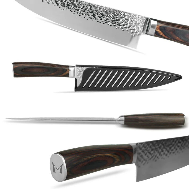 Kitchen Knife 8 inch Professional Japanese Chef Knives 7CR17 440C High Carbon Stainless Steel Meat Cleaver Slicer Santoku Knife