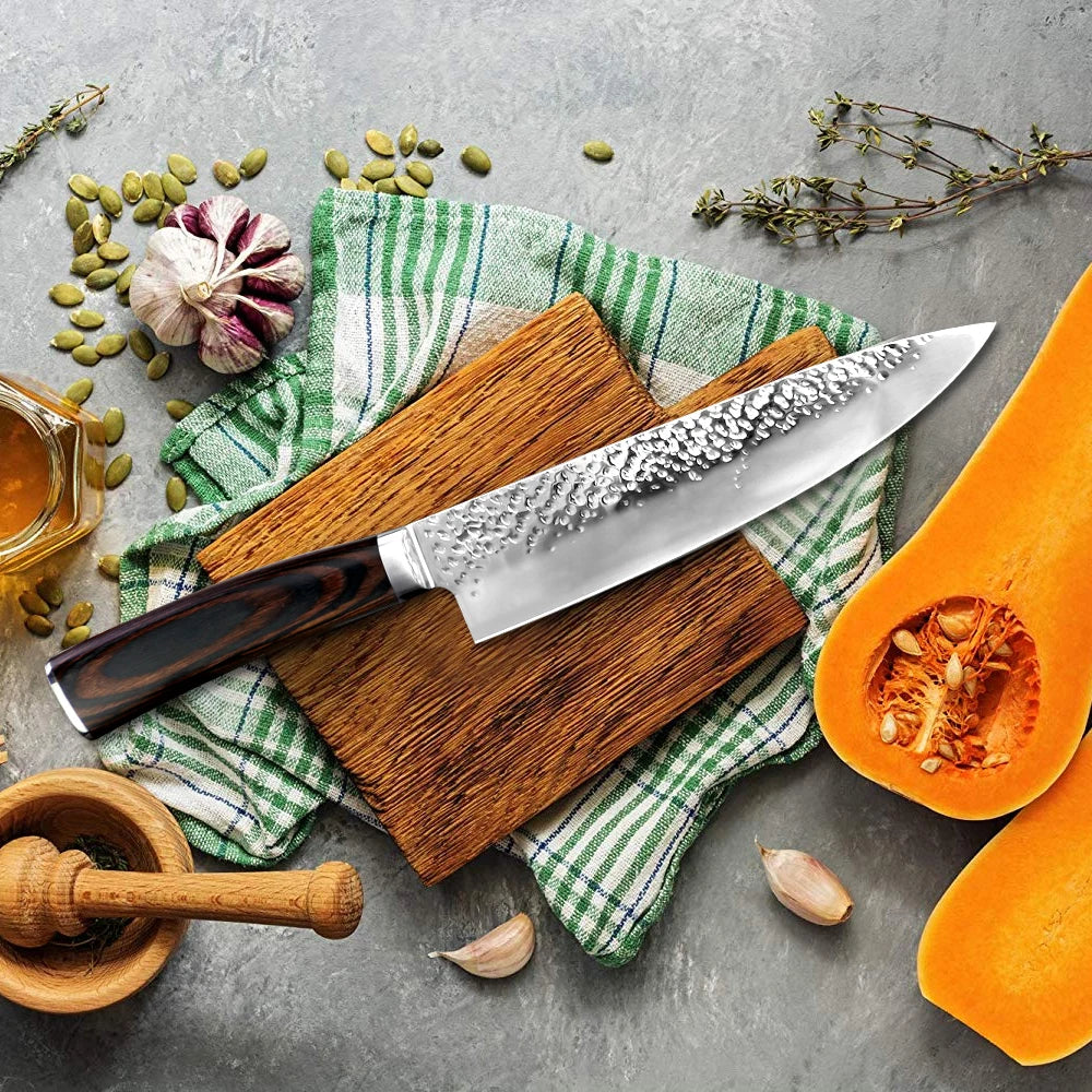 Kitchen Knife 8 inch Professional Japanese Chef Knives 7CR17 440C High Carbon Stainless Steel Meat Cleaver Slicer Santoku Knife
