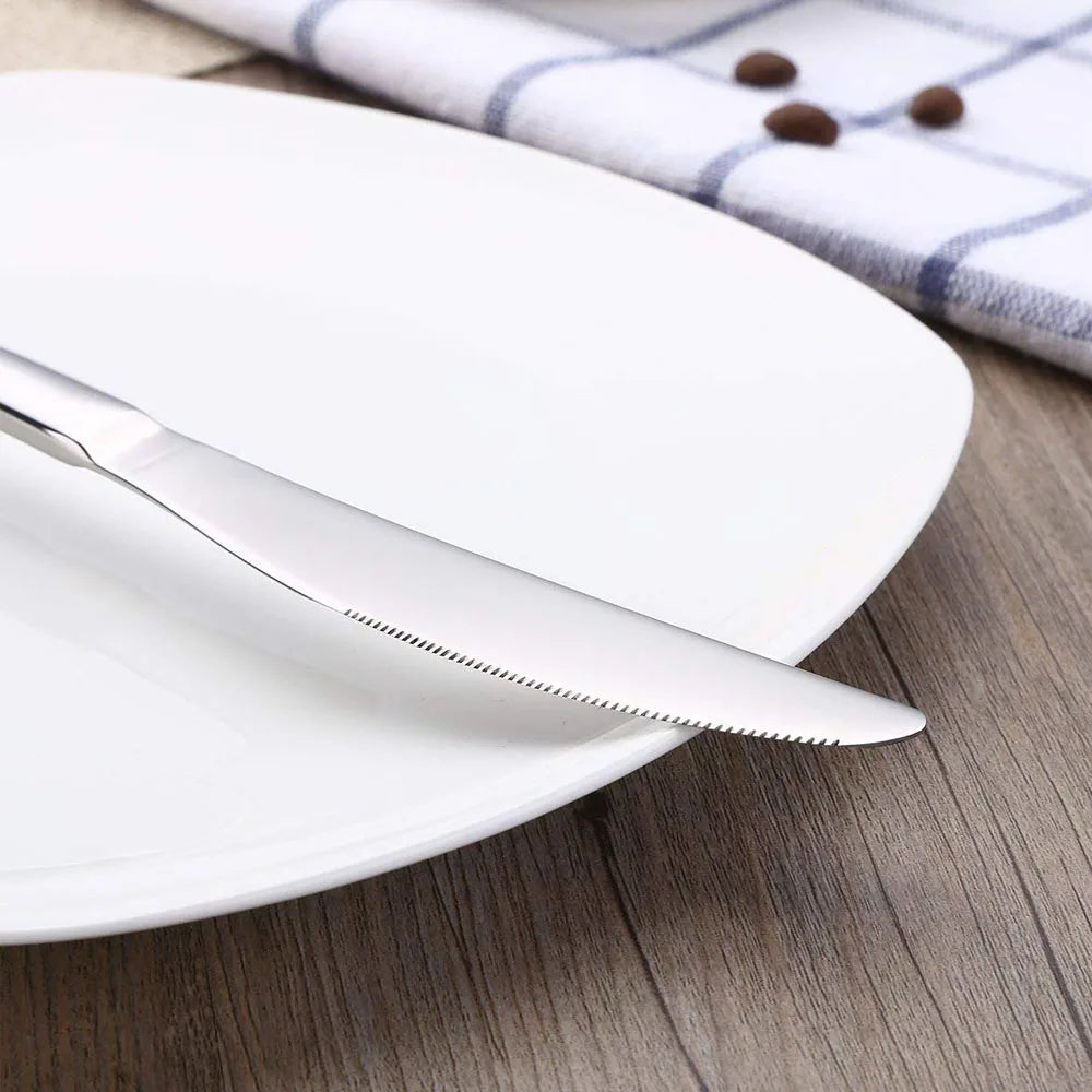 24Pcs/set Gold Cutlery Silverware Set Steak Knife Fork Spoon Teaspoon Noble Wedding Party Travel Home Luxury Cutlery Set