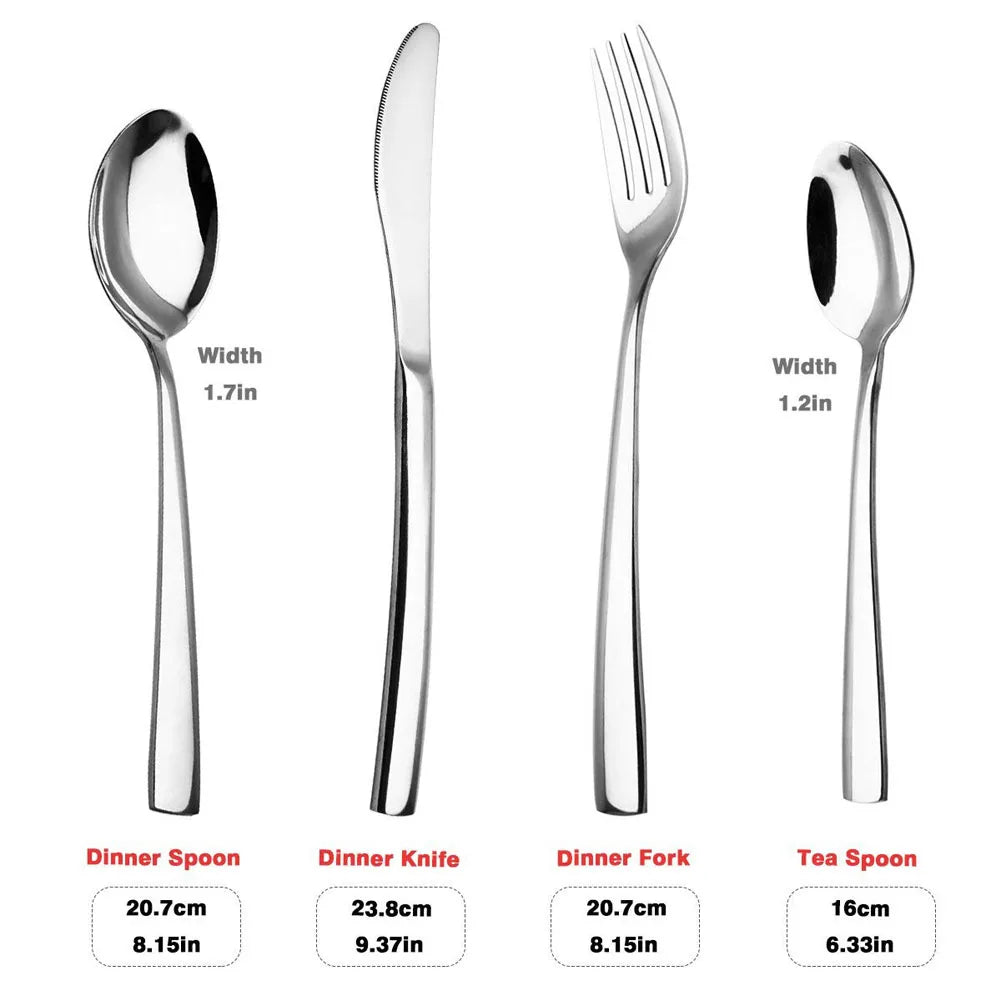 24Pcs/set Gold Cutlery Silverware Set Steak Knife Fork Spoon Teaspoon Noble Wedding Party Travel Home Luxury Cutlery Set