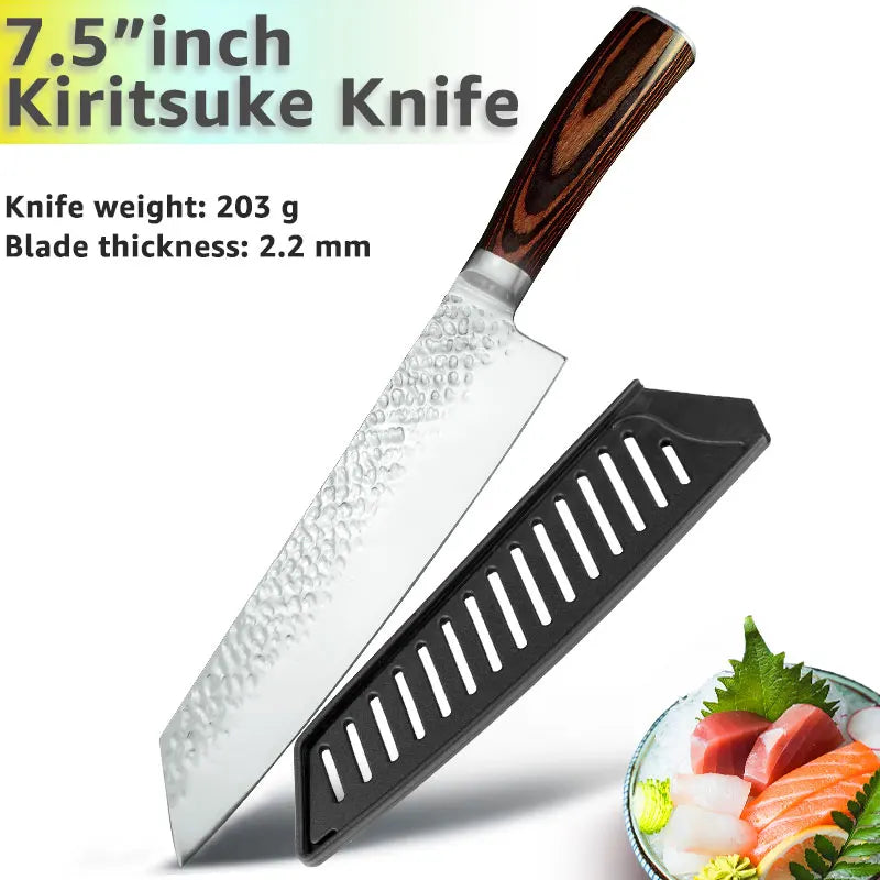 Kitchen Knife 8 inch Professional Japanese Chef Knives 7CR17 440C High Carbon Stainless Steel Meat Cleaver Slicer Santoku Knife