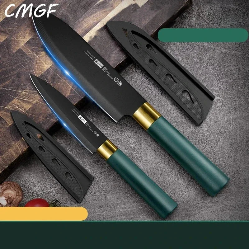 CMGF Forged Knife Set, Kitchen Knife Sharp Household Suitable for Cutting Meat and Vegetables Kitchen Tool Fruit Knife Set