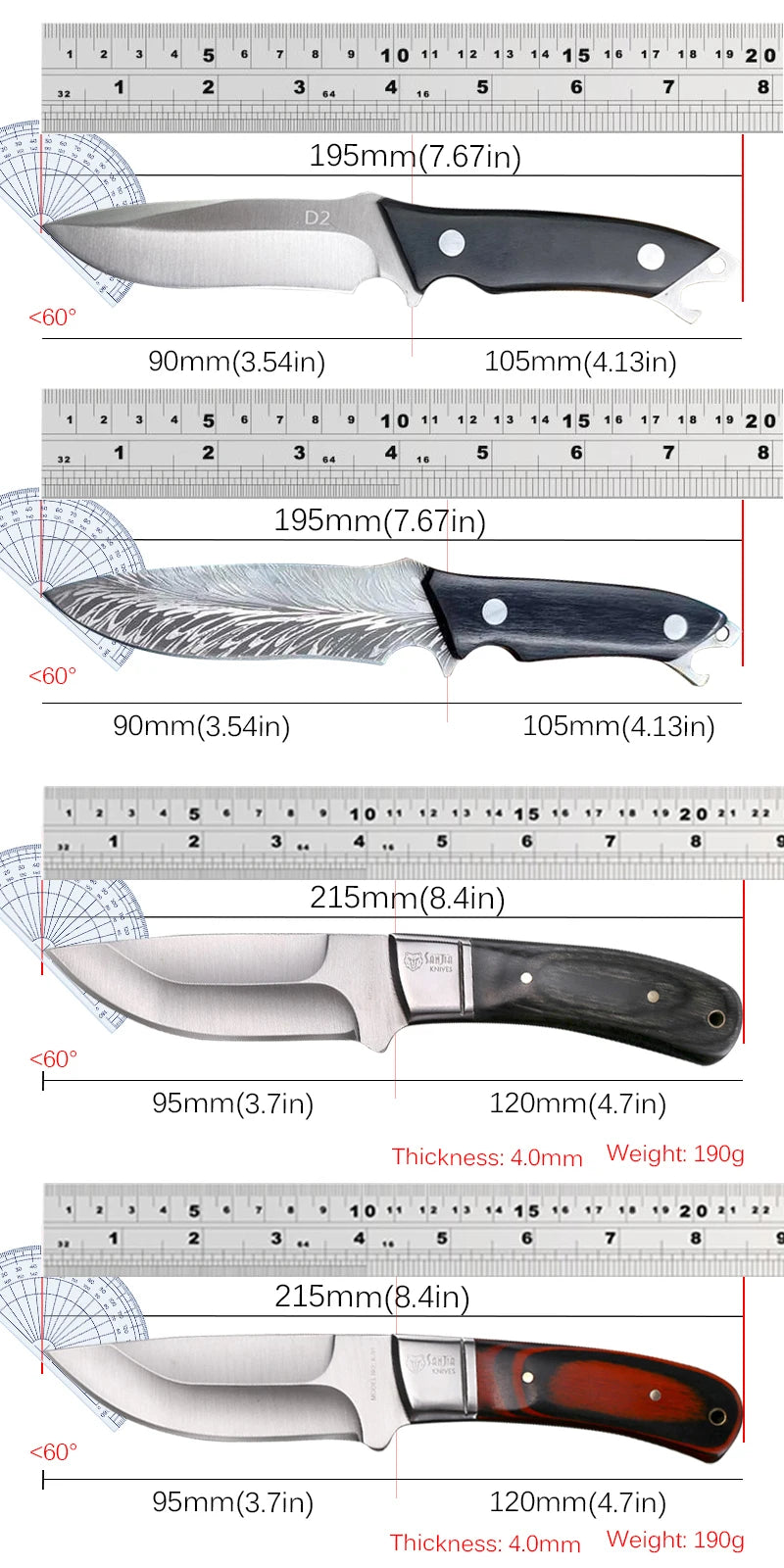Kitchen Barbecue Knives Stainless Steel Butcher Boning Knife Meat Cleaver Household Vegetable Slicing Knife Fruit Peeling Knife
