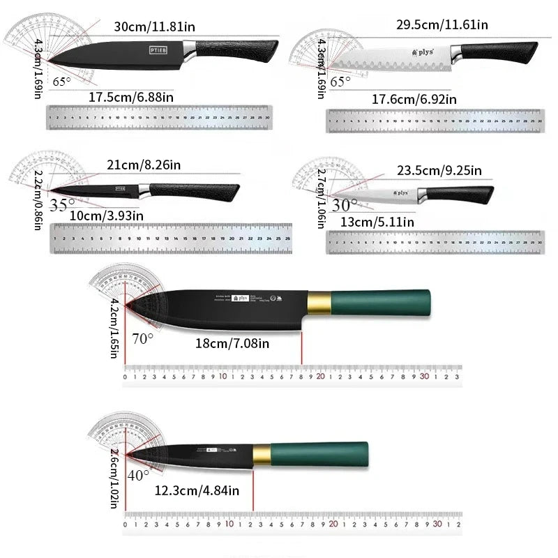 CMGF Forged Knife Set, Kitchen Knife Sharp Household Suitable for Cutting Meat and Vegetables Kitchen Tool Fruit Knife Set