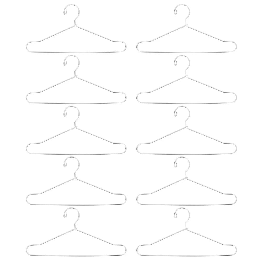 Miniature Hangers for Ornaments Clothes Racks Dog Bracket Holder Silver Iron Baby Dolls