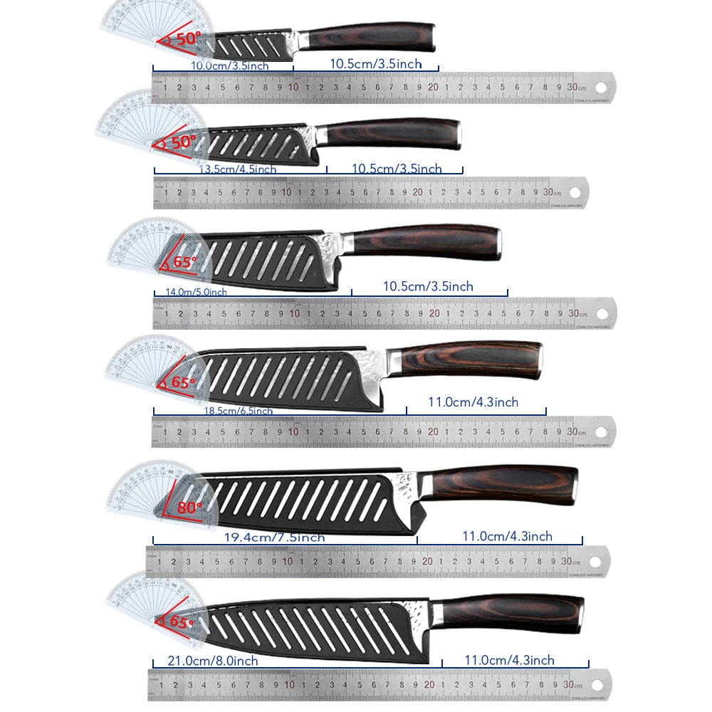 Kitchen Knife 8 inch Professional Japanese Chef Knives 7CR17 440C High Carbon Stainless Steel Meat Cleaver Slicer Santoku Knife