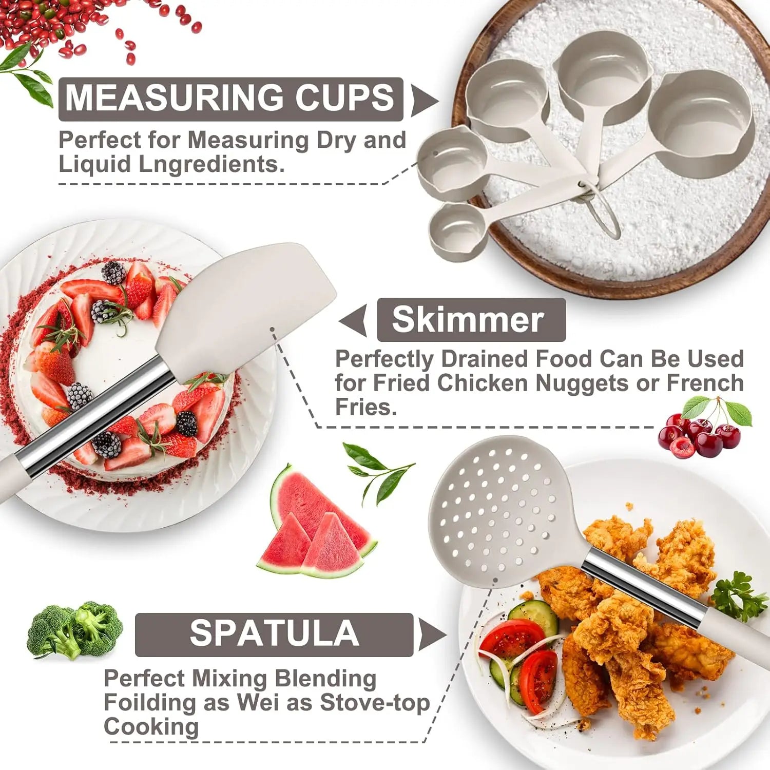 33-Piece Silicone Kitchen Utensils Set – Non-Stick Cooking Tools