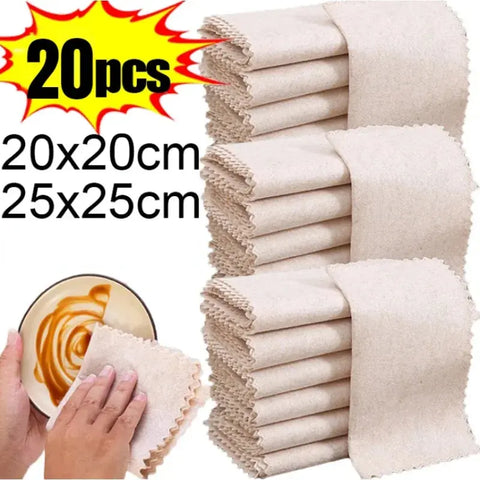 1-20pcs Magic Cleaning Cloths Natural Luffa Plant Fiber Super Absorbent Towels Kitchen Dishcloth Non-stick Oil Rag Scouring Pad wiktra