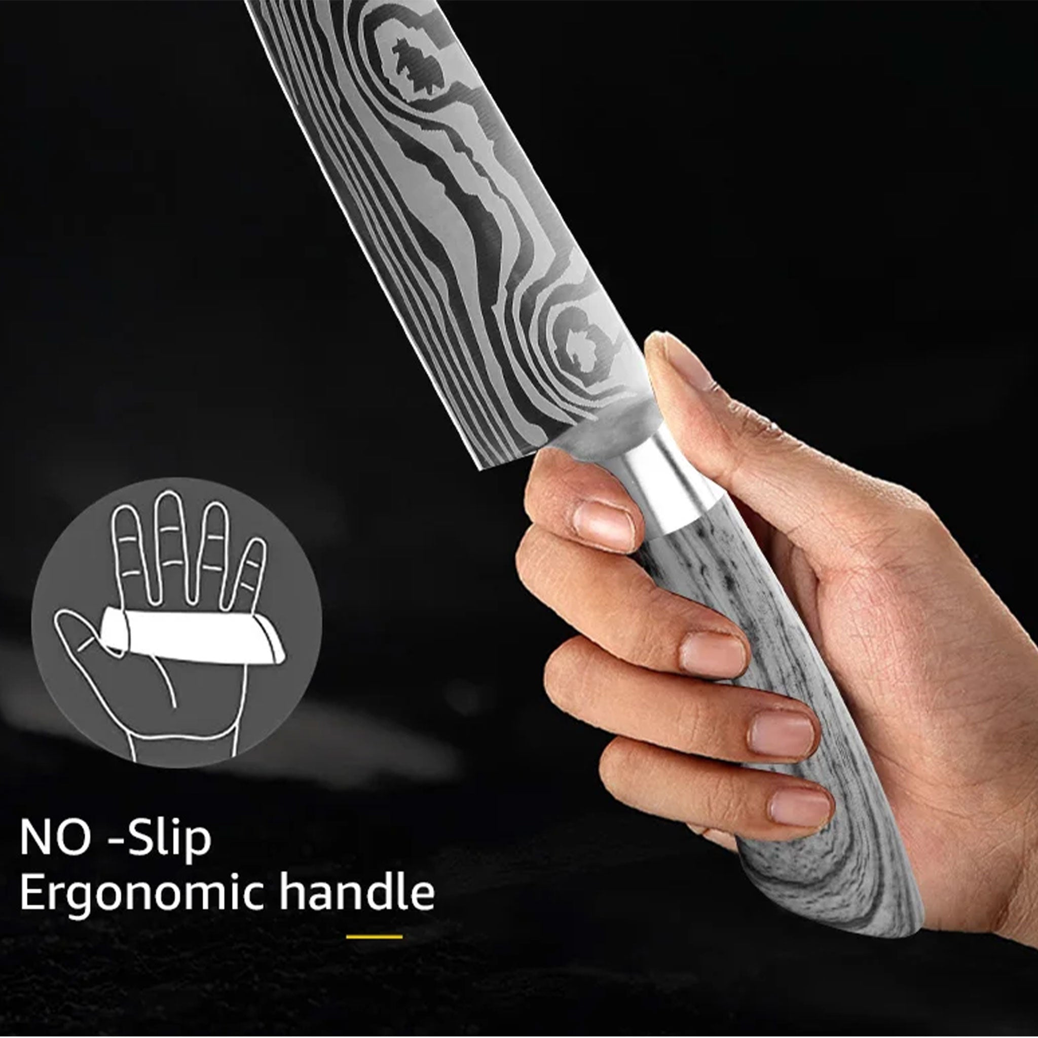 1–8 Piece Japanese Chef Knife Set – 7Cr17/440C Stainless Steel Kitchen Tools