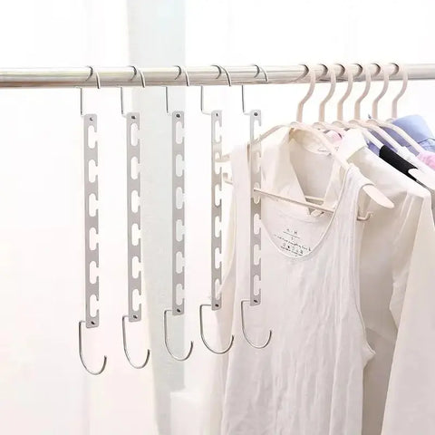 6/10 Hole Stainless Steel Clothes Hanger Metal Cloth Closet Hanging Chain Space Saving Wardrobe Organizer Rack for Shirt Storage wiktra