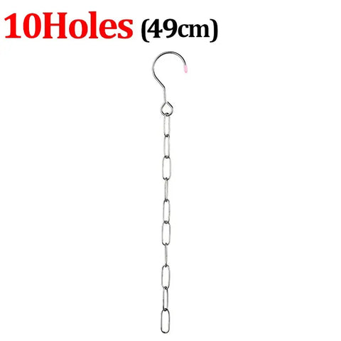 6/10 Hole Stainless Steel Clothes Hanger Metal Cloth Closet Hanging Chain Space Saving Wardrobe Organizer Rack for Shirt Storage