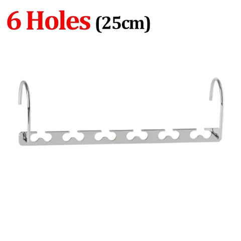 6/10 Hole Stainless Steel Clothes Hanger Metal Cloth Closet Hanging Chain Space Saving Wardrobe Organizer Rack for Shirt Storage