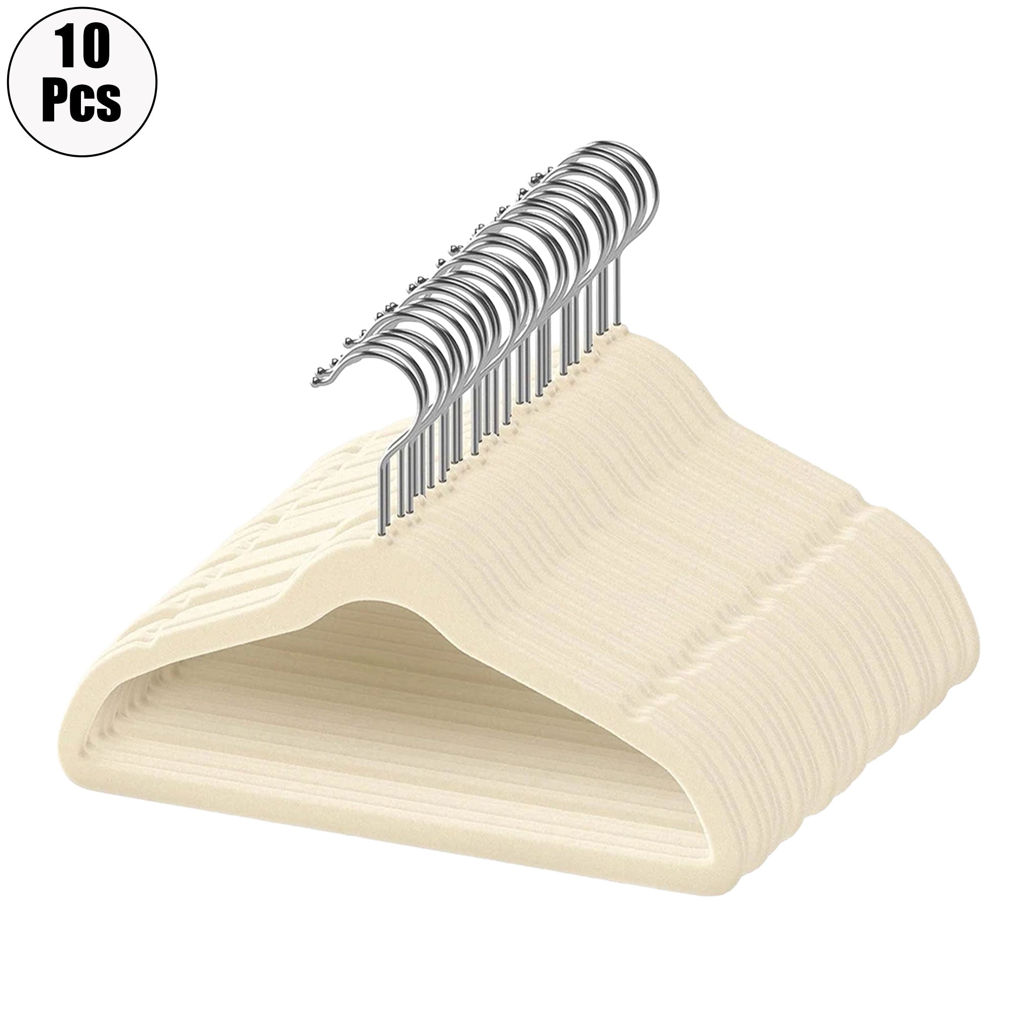 "10-Piece Aluminum Alloy Clothes Hanger Set – Non-Slip Golden Rack"
