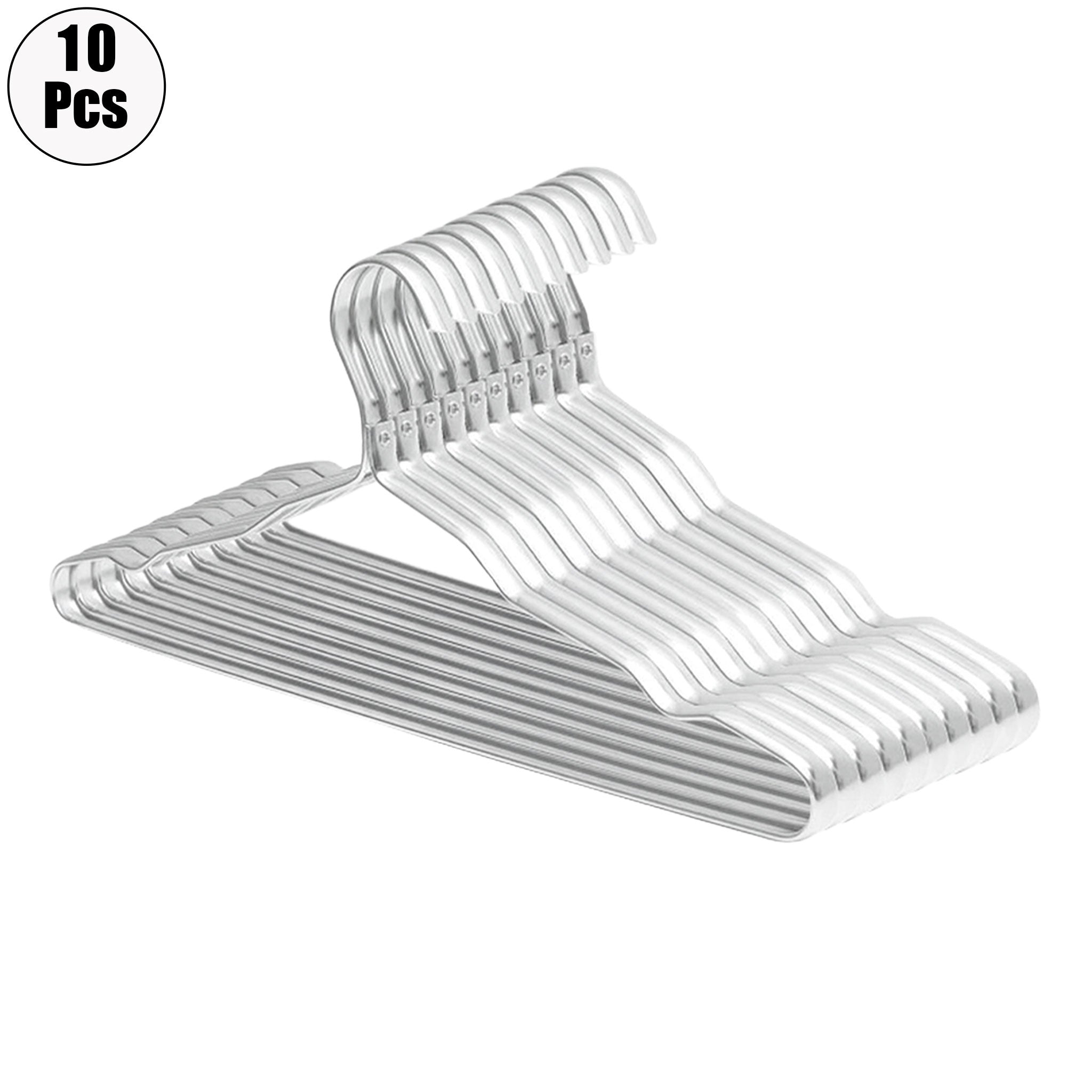 "10-Piece Aluminum Alloy Clothes Hanger Set – Non-Slip Golden Rack"