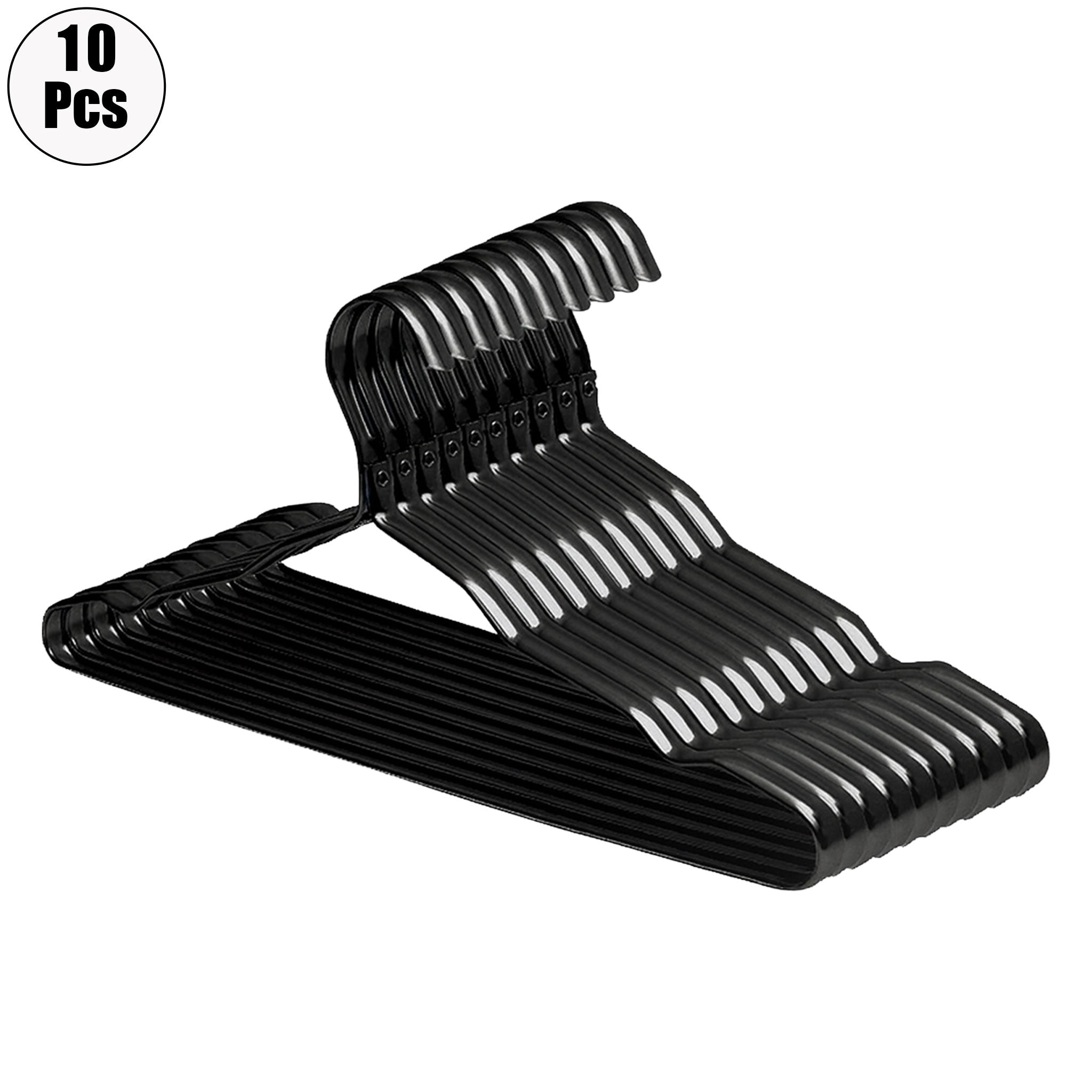 "10-Piece Aluminum Alloy Clothes Hanger Set – Non-Slip Golden Rack"