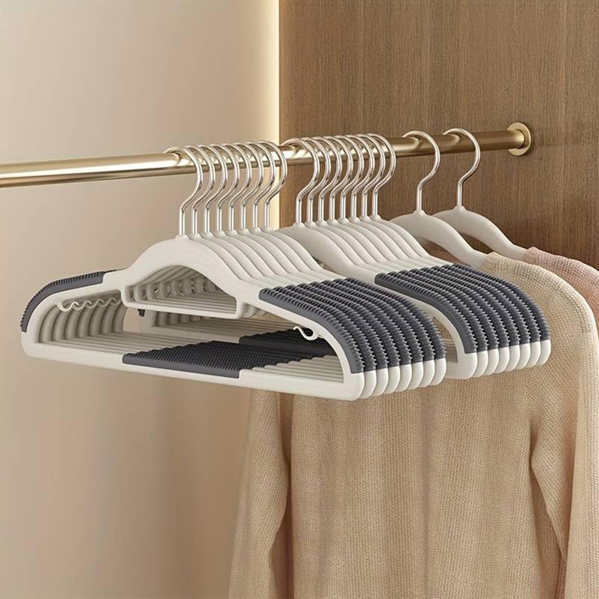 "10-Piece Non-Slip Clothes Hanger Set – No-Trace Storage Solution"