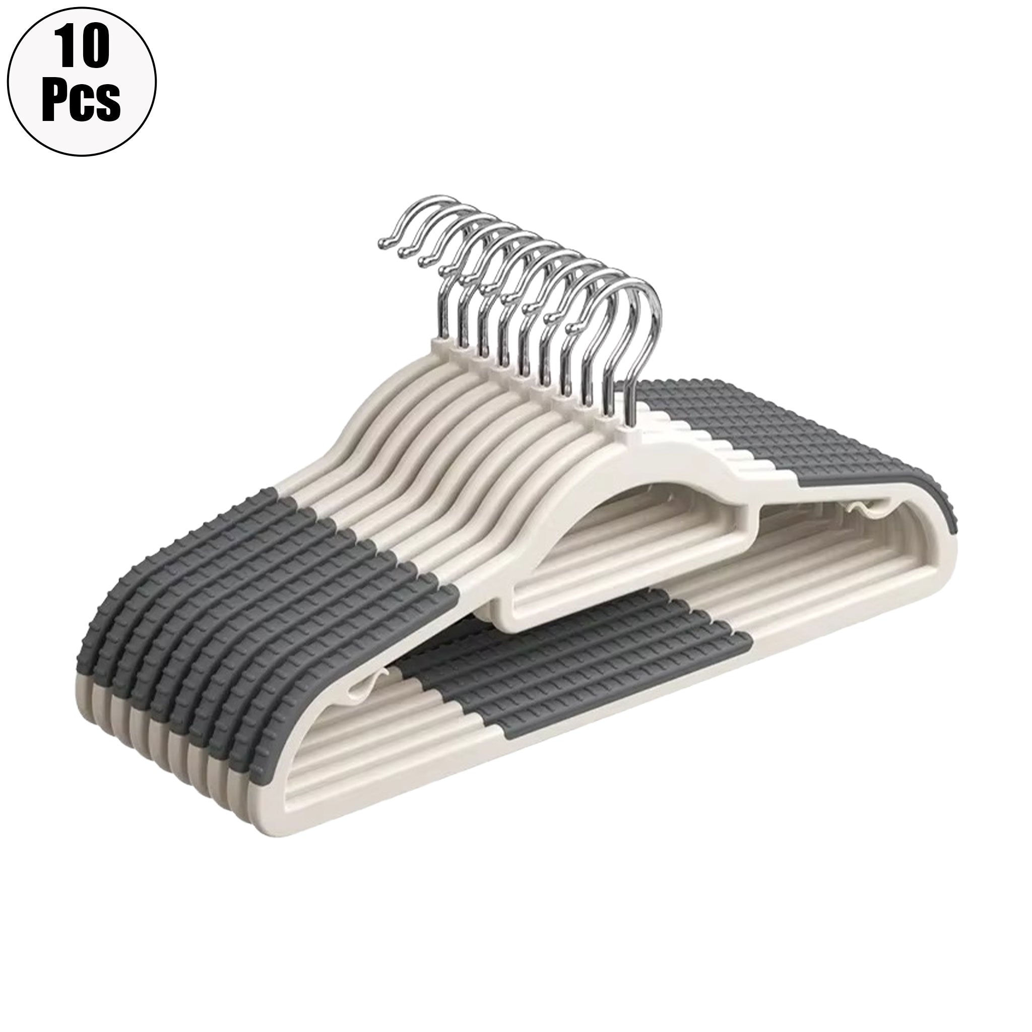 "10-Piece Non-Slip Clothes Hanger Set – No-Trace Storage Solution"