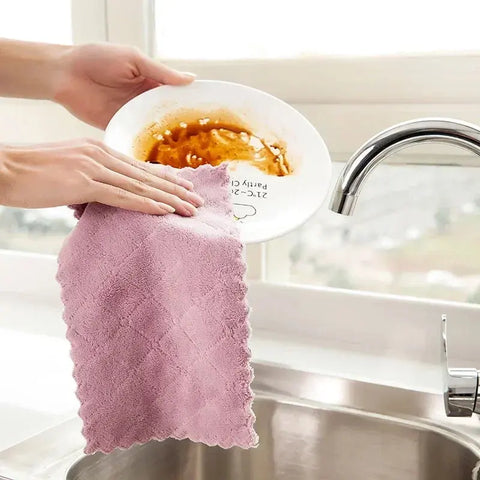 5/10 microfiber towels absorbent kitchen cleaning cloth non-stick oil dish towel dishcloth tableware household cleaning towel wiktra