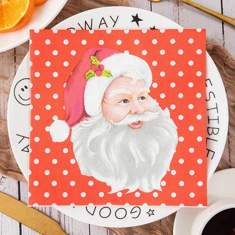 100PCS Christmas Paper Napkins 33X33CM Disposable Snowman Snowflake Reindeer Dinner Santa Napkins Paper Hand Towels for Xmas - Wiktra