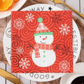 100PCS Christmas Paper Napkins 33X33CM Disposable Snowman Snowflake Reindeer Dinner Santa Napkins Paper Hand Towels for Xmas - Wiktra