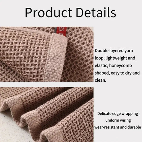 100% Cotton Dishcloth Soft Absorbent Dish Cloths Kitchen Towels Waffle Honeycomb Cleaning Cloth Household Kitchen Accessories wiktra