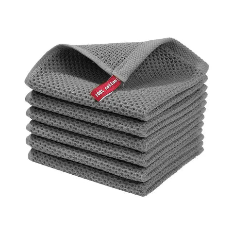 100% Cotton Dishcloth Soft Absorbent Dish Cloths Kitchen Towels Waffle Honeycomb Cleaning Cloth Household Kitchen Accessories