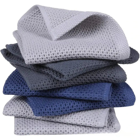 100% Cotton Dishcloth Soft Absorbent Dish Cloths Kitchen Towels Waffle Honeycomb Cleaning Cloth Household Kitchen Accessories wiktra