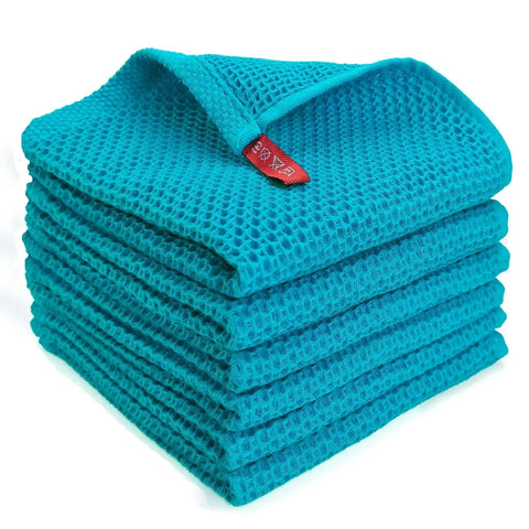 100% Cotton Dishcloth Soft Absorbent Dish Cloths Kitchen Towels Waffle Honeycomb Cleaning Cloth Household Kitchen Accessories