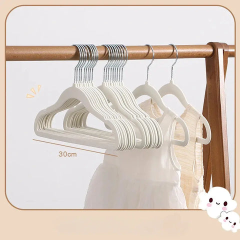 10PCS 30CM Plastic Hanger Organization Flocking Hanger Non-slip Velvet Hanger Home Clothing Store Hangers for Clothes pants wiktra