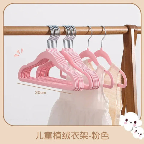 10PCS 30CM Plastic Hanger Organization Flocking Hanger Non-slip Velvet Hanger Home Clothing Store Hangers for Clothes pants