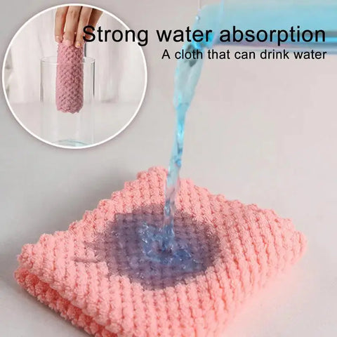 10PCS Microfiber Towel Absorbent Kitchen Cleaning Cloth NonStick Oil Dish Towel Rags Napkins Tableware Household Cleaning Towel wiktra