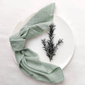 10PCS Sage Green Gauze Crepe Cloth Napkins Pack Pure Cotton Fabric 40x40cm Wedding Decor Everyday Use Dinner Tea Towel - Wiktra