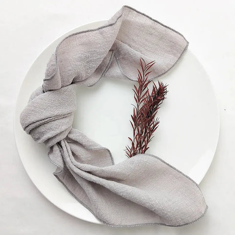 10PCS Sage Green Gauze Crepe Cloth Napkins Pack Pure Cotton Fabric 40x40cm Wedding Decor Everyday Use Dinner Tea Towel - Wiktra