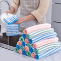 3/5/10PCSSuper Absorbent Microfiber Thick Kitchen Towel Dishcloth Household Rags Non-Stick Oil Table Cleaning Wipe Cloth Scourin wiktra