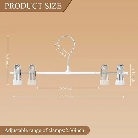 Pants Hangers with Clips 5/10Pack Adjustable SkirtHangers for Women Non-Slip Trousers Hanger for Jeans Clothes Hangers for Pants wiktra